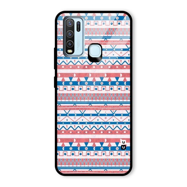 Seamless Ethnic Pattern Glass Back Case for Vivo Y30