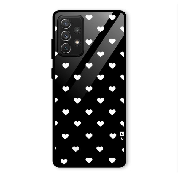 Seamless Hearts Pattern Glass Back Case for Galaxy A72