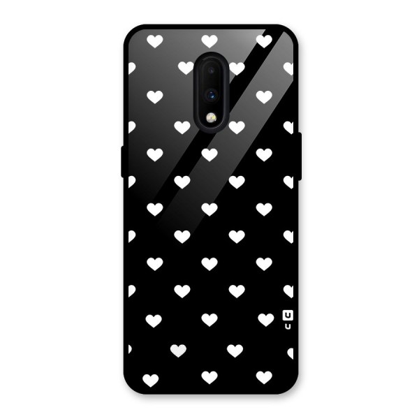 Seamless Hearts Pattern Glass Back Case for OnePlus 7