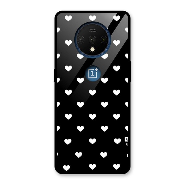 Seamless Hearts Pattern Glass Back Case for OnePlus 7T