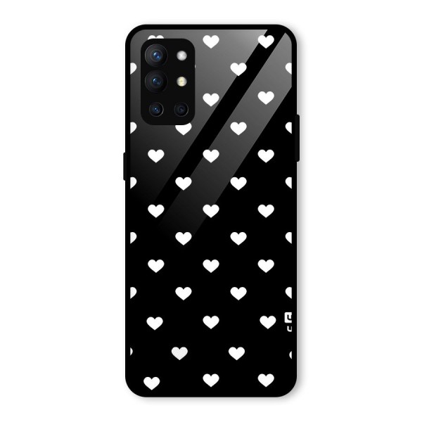 Seamless Hearts Pattern Glass Back Case for OnePlus 9R