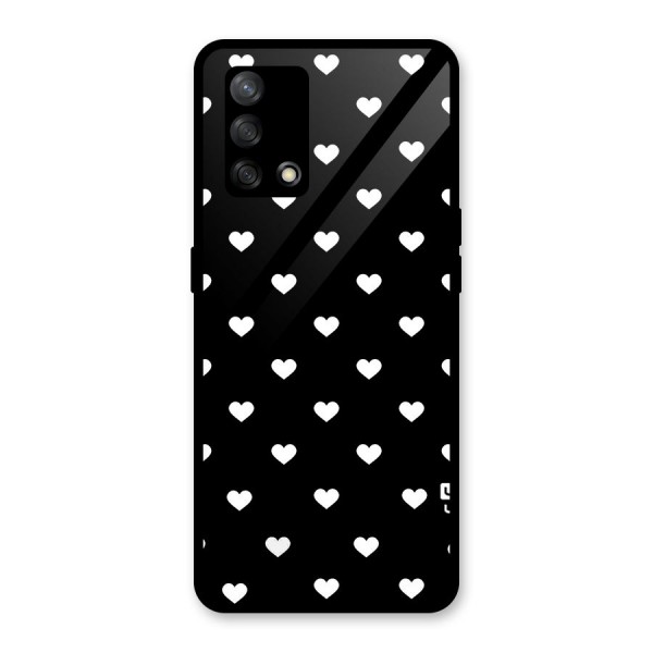 Seamless Hearts Pattern Glass Back Case for Oppo F19s