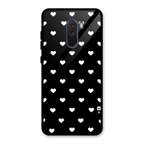 Seamless Hearts Pattern Glass Back Case for Poco F1