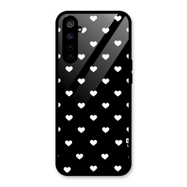 Seamless Hearts Pattern Glass Back Case for Realme 6