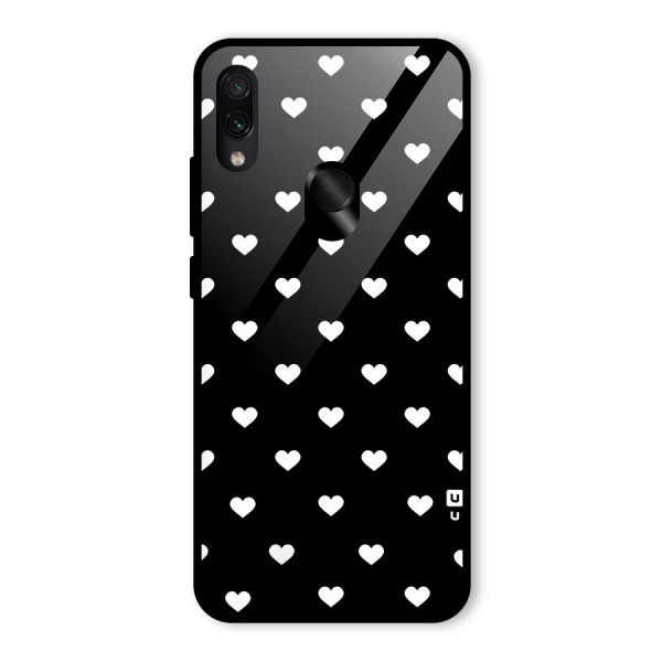 Seamless Hearts Pattern Glass Back Case for Redmi Note 7S
