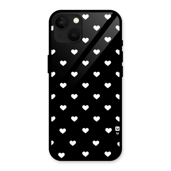 Seamless Hearts Pattern Glass Back Case for iPhone 13