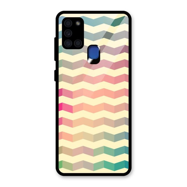 Seamless ZigZag Design Glass Back Case for Galaxy A21s