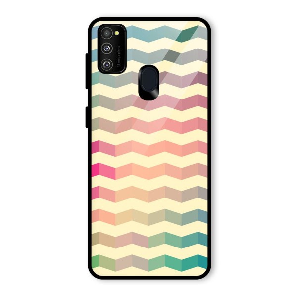 Seamless ZigZag Design Glass Back Case for Galaxy M21