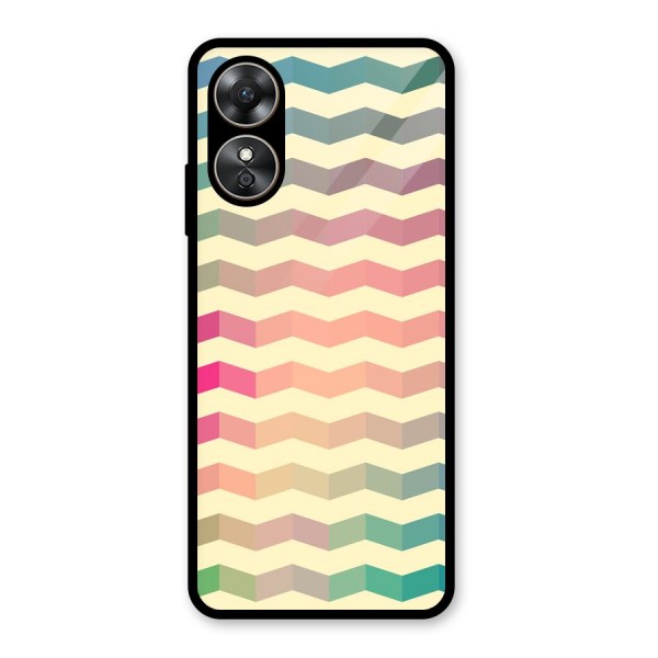 Seamless ZigZag Design Glass Back Case for Oppo A17