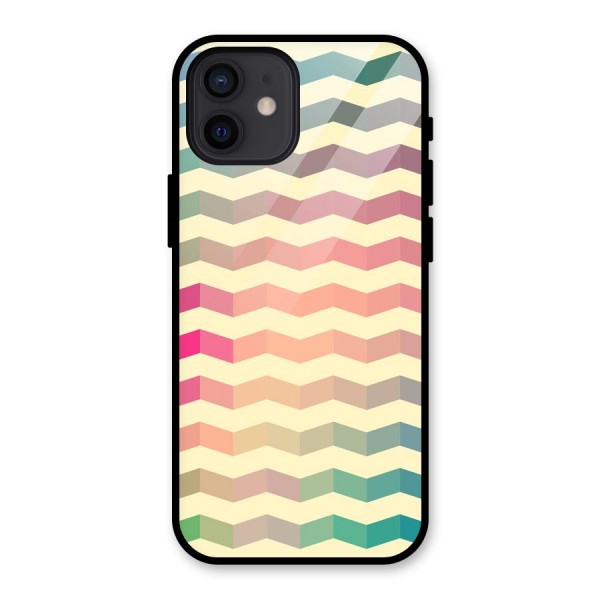 Seamless ZigZag Design Glass Back Case for iPhone 12