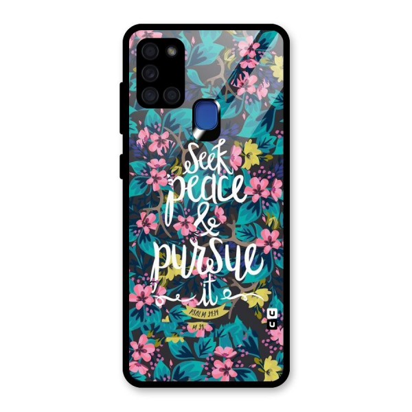 Seek Peace Glass Back Case for Galaxy A21s