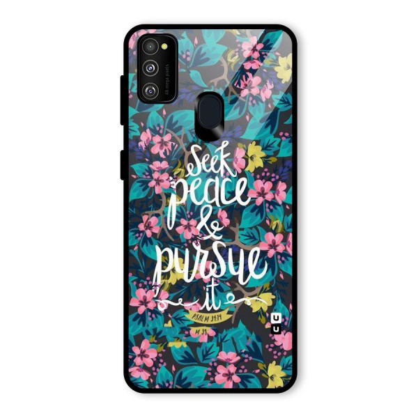 Seek Peace Glass Back Case for Galaxy M21