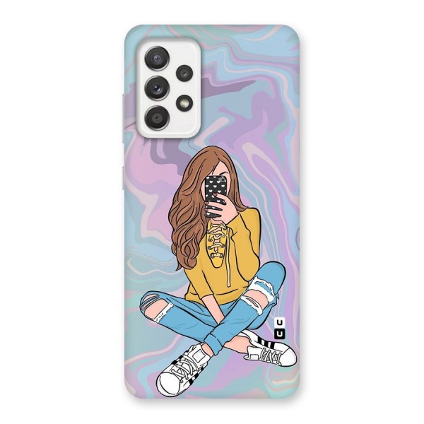 Selfie Girl Illustration Back Case for Galaxy A52