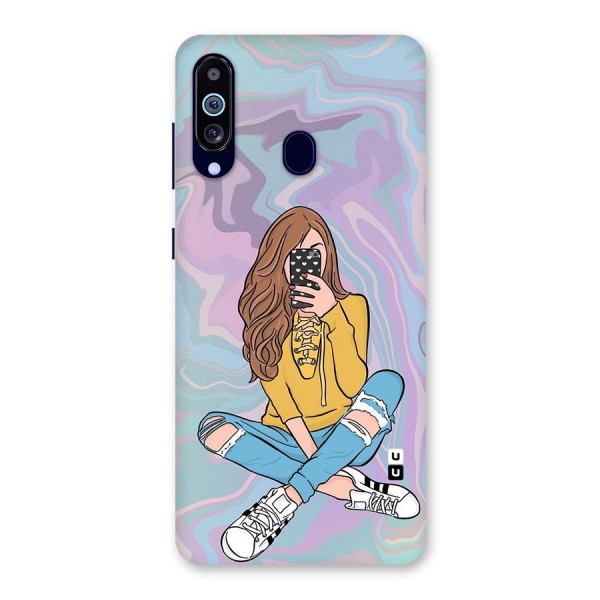 Selfie Girl Illustration Back Case for Galaxy A60