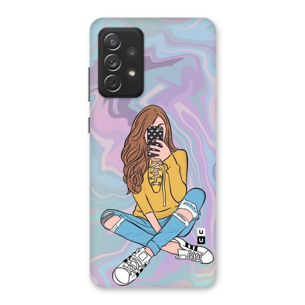 Selfie Girl Illustration Back Case for Galaxy A72