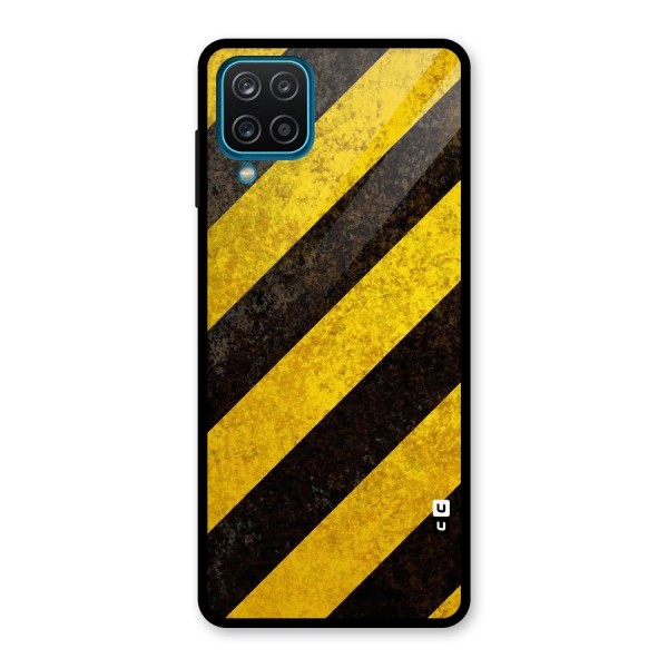 Shaded Yellow Stripes Glass Back Case for Galaxy A12