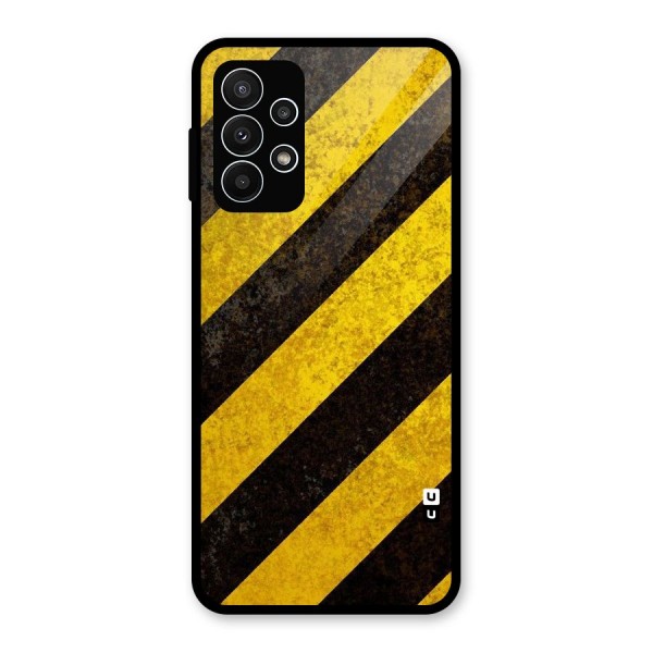 Shaded Yellow Stripes Glass Back Case for Galaxy A23