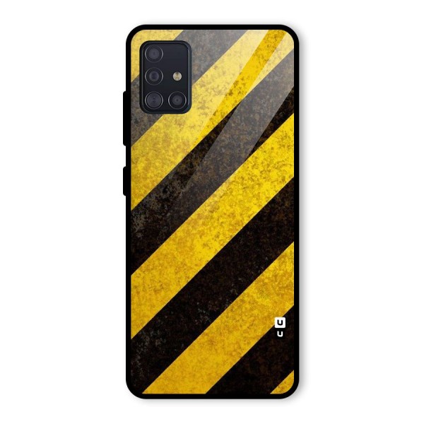 Shaded Yellow Stripes Glass Back Case for Galaxy A51