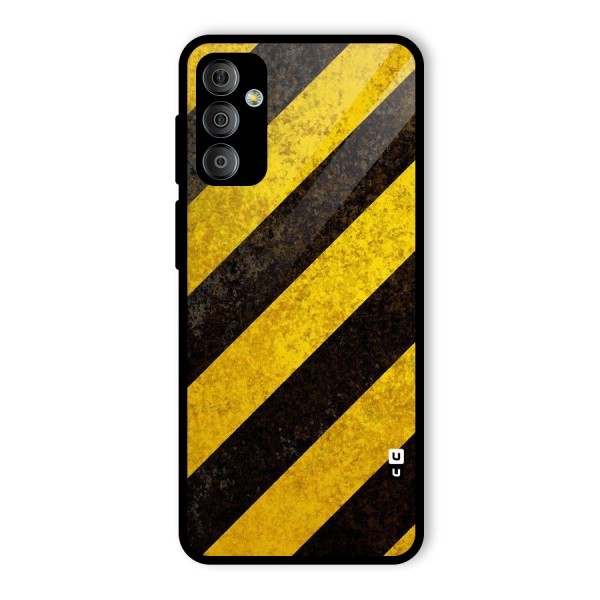 Shaded Yellow Stripes Glass Back Case for Galaxy F23