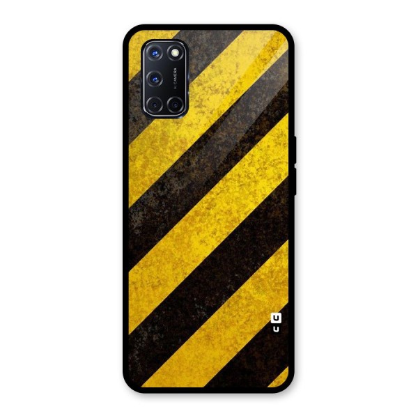 Shaded Yellow Stripes Glass Back Case for Oppo A52