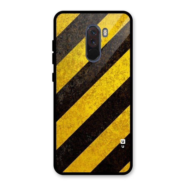 Shaded Yellow Stripes Glass Back Case for Poco F1