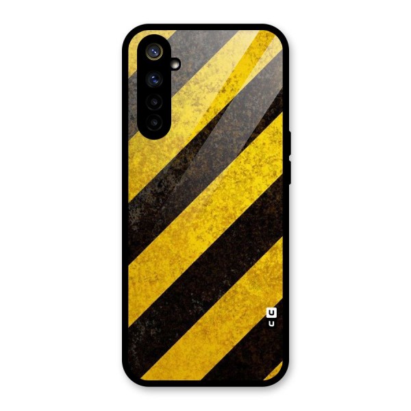 Shaded Yellow Stripes Glass Back Case for Realme 6i