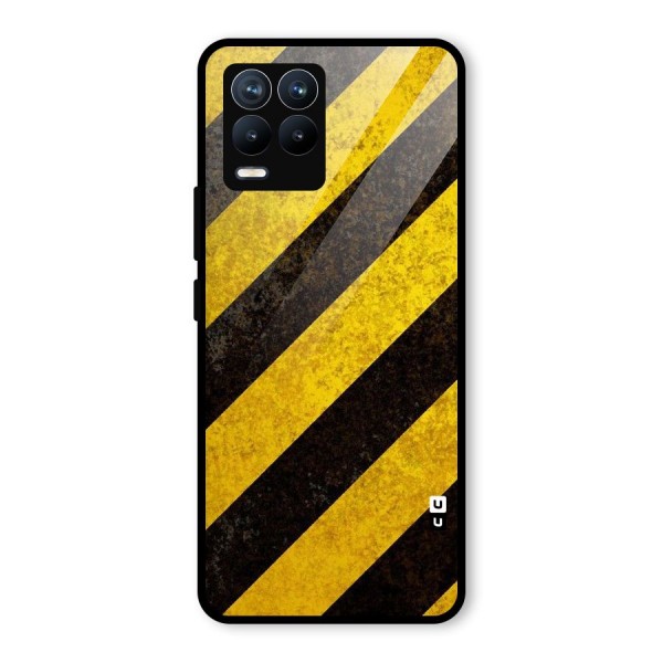 Shaded Yellow Stripes Glass Back Case for Realme 8