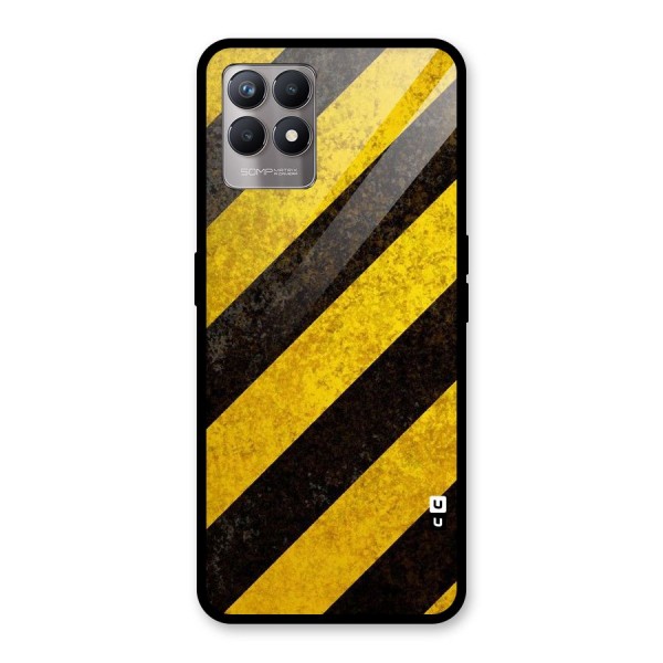 Shaded Yellow Stripes Glass Back Case for Realme 8i