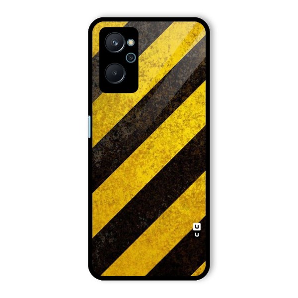 Shaded Yellow Stripes Glass Back Case for Realme 9i