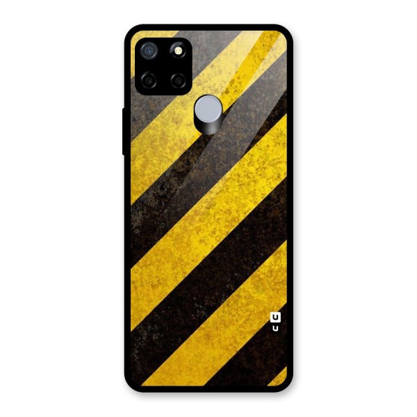 Shaded Yellow Stripes Glass Back Case for Realme C15