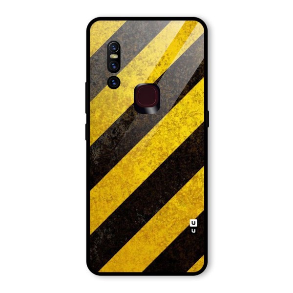 Shaded Yellow Stripes Glass Back Case for Vivo V15