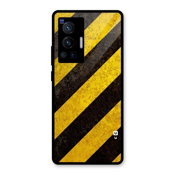 Shaded Yellow Stripes Glass Back Case for Vivo X70 Pro