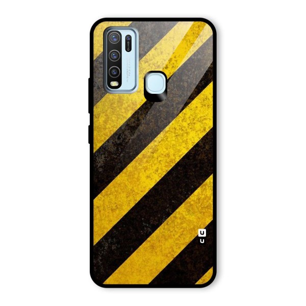 Shaded Yellow Stripes Glass Back Case for Vivo Y30