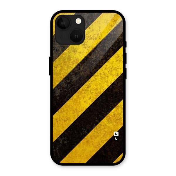 Shaded Yellow Stripes Glass Back Case for iPhone 13