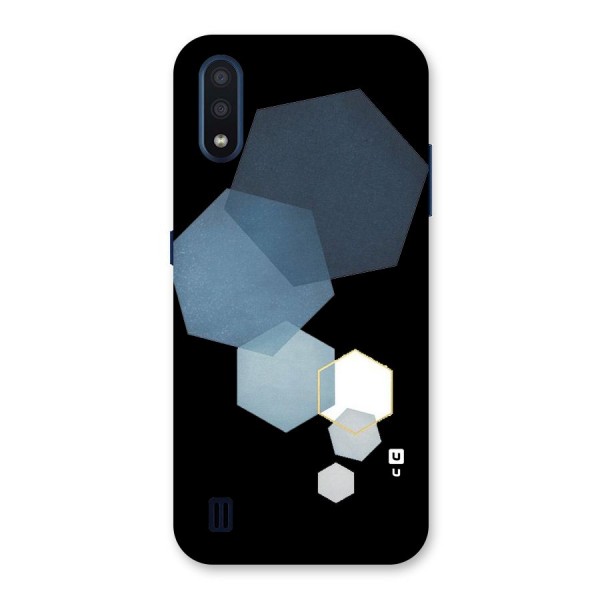 Shades Of Blue Shapes Back Case for Galaxy M01