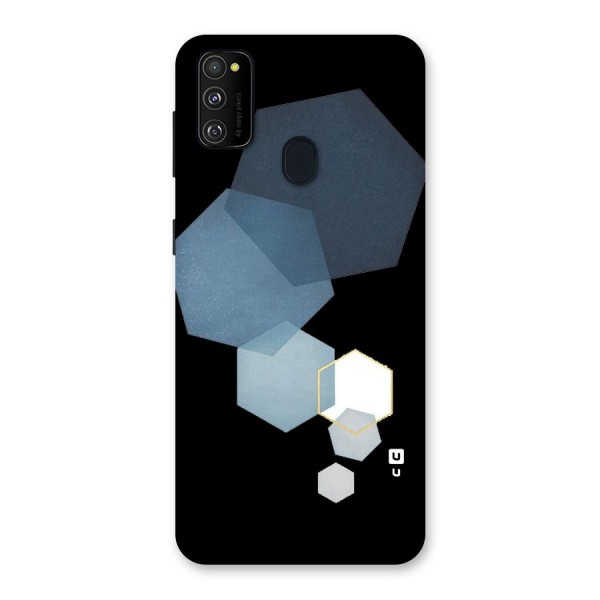 Shades Of Blue Shapes Back Case for Galaxy M21