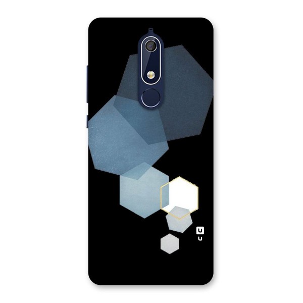 Shades Of Blue Shapes Back Case for Nokia 5.1