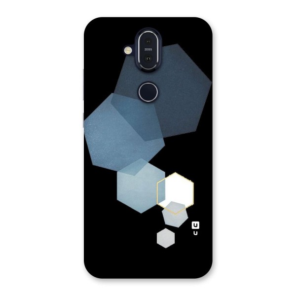 Shades Of Blue Shapes Back Case for Nokia 8.1