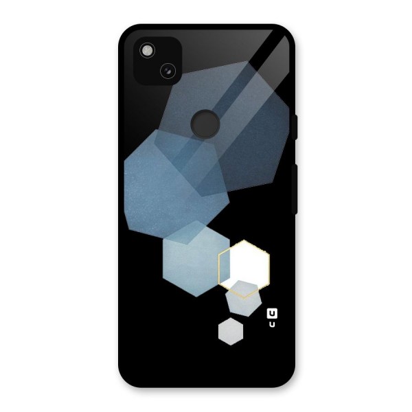 Shades Of Blue Shapes Glass Back Case for Google Pixel 4a