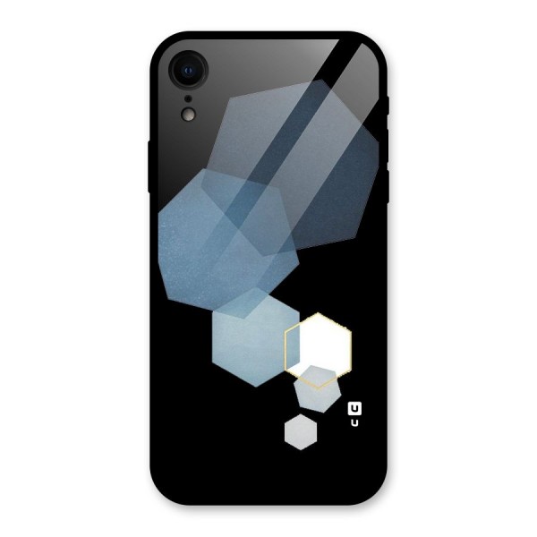 Shades Of Blue Shapes Glass Back Case for XR