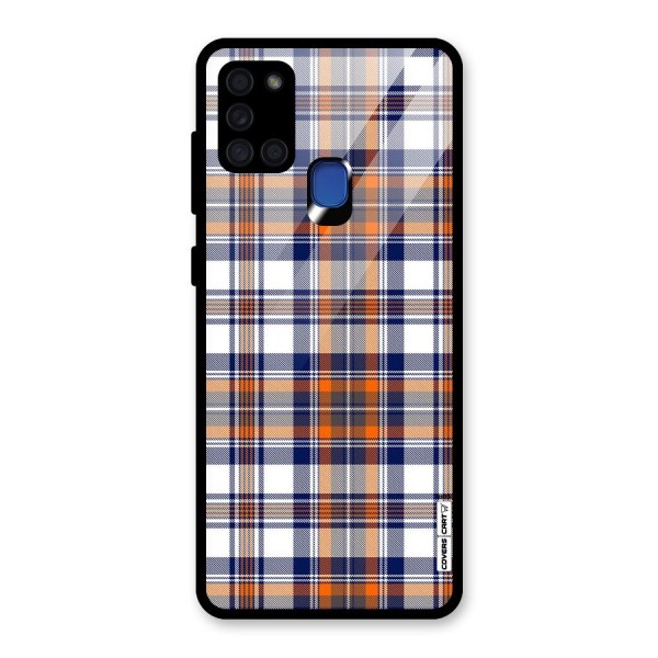 Shades Of Check Glass Back Case for Galaxy A21s