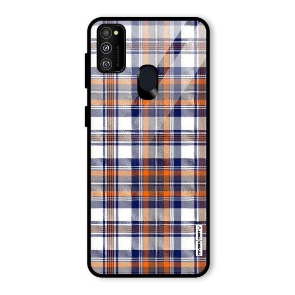 Shades Of Check Glass Back Case for Galaxy M21