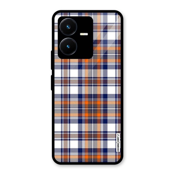 Shades Of Check Glass Back Case for Vivo Y22