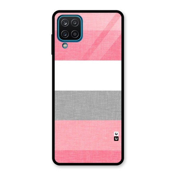 Shades Pink Stripes Glass Back Case for Galaxy A12