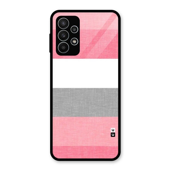 Shades Pink Stripes Glass Back Case for Galaxy A23