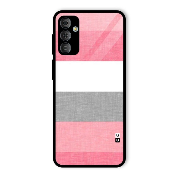 Shades Pink Stripes Glass Back Case for Galaxy F23