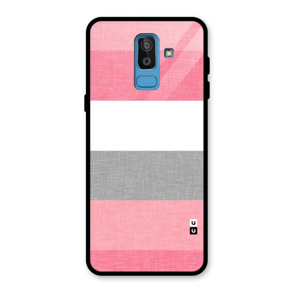 Shades Pink Stripes Glass Back Case for Galaxy J8