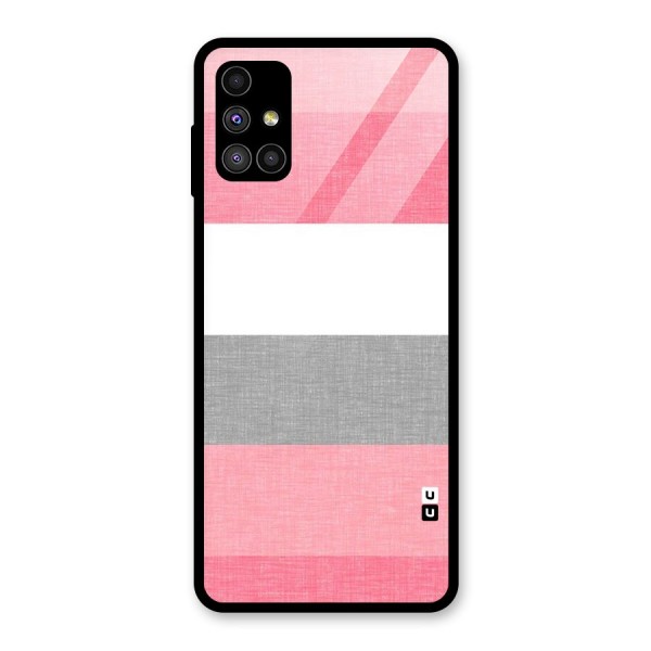 Shades Pink Stripes Glass Back Case for Galaxy M51