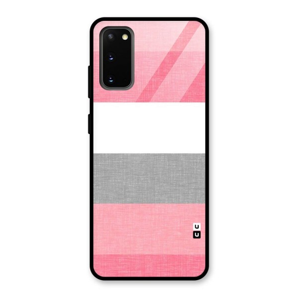 Shades Pink Stripes Glass Back Case for Galaxy S20