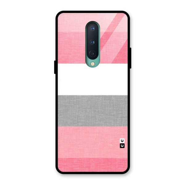 Shades Pink Stripes Glass Back Case for OnePlus 8